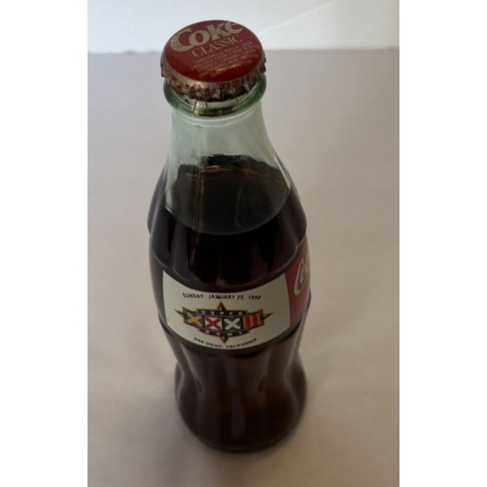 Coca-Cola Commemorative 8 Oz. Glass Bottle For Super Bowl in 1998